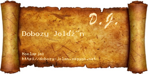 Dobozy Jolán névjegykártya