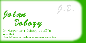 jolan dobozy business card